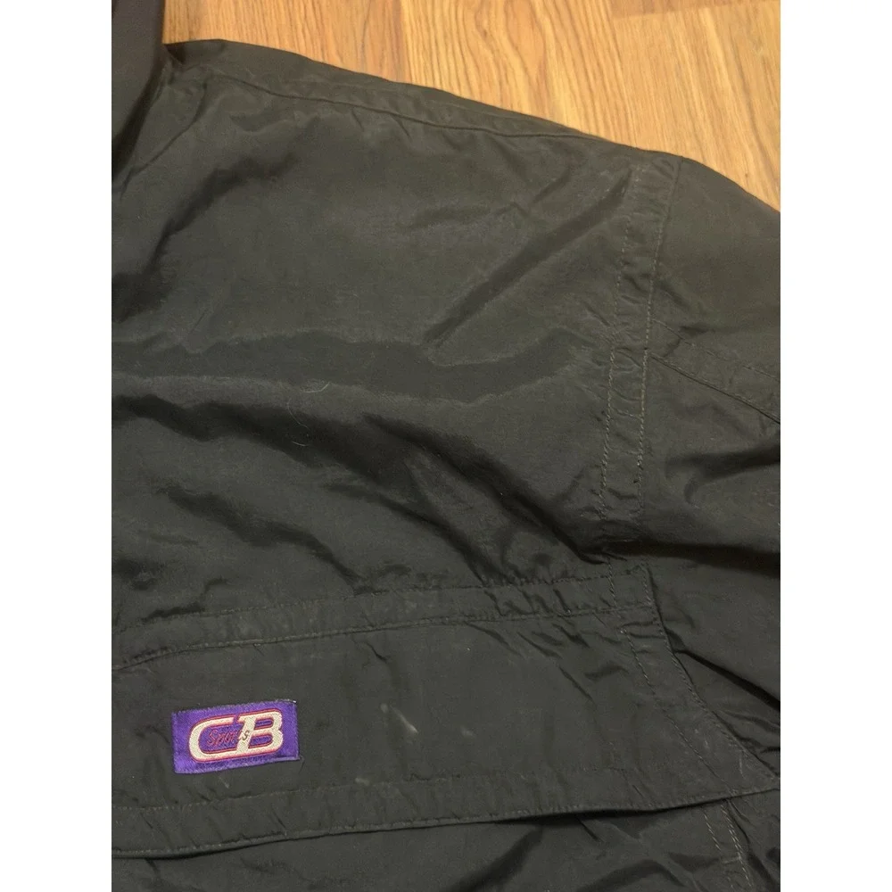 CB Sports Ski Jacket Mens Large Black Blue Zip Out Fleece Liner